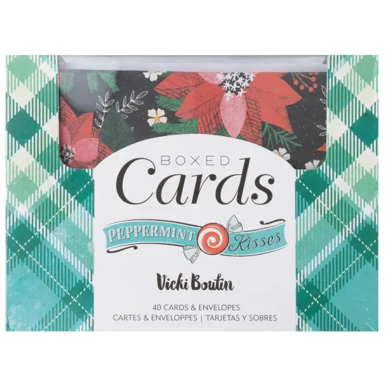 American Crafts A2 Cards W/Envelopes (4.375"X5.75") 40/Box-Vicki Boutin Peppermint Kisses {1}