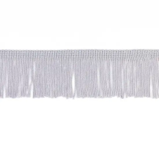 20 Yards of 2" Chainette Fringe Trim | 20 yard cut Silver/Grey {1}