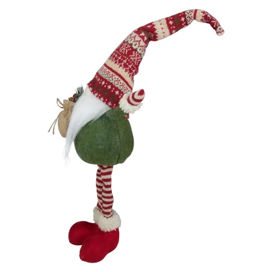 Northlight Standing Gnome Christmas Decoration with Gift Bag - 27" Green {4}