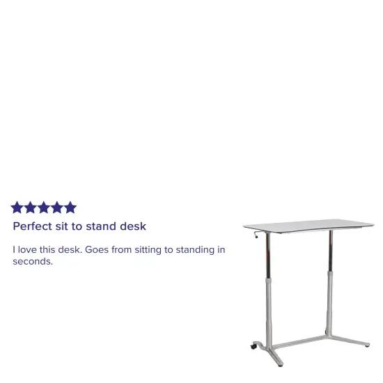 Emma and Oliver Sit-Down, Stand-Up Ergonomic Computer Desk - Standing Desk Light Gray {4}