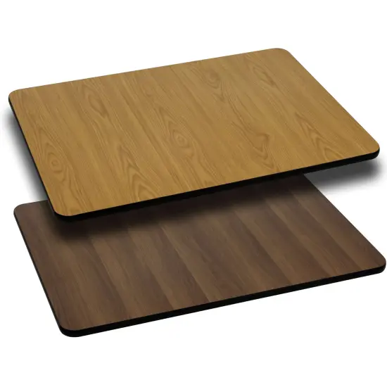 Emma and Oliver 30"x60" Rectangular Table Top with Reversible Laminate Top Natural/Walnut {1}