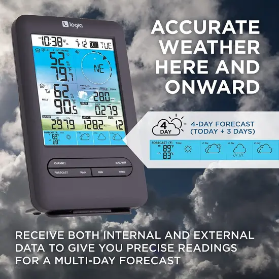 Logia 7-in-1 Wireless Weather Station 5.5" with 3-Day Forecast {5}