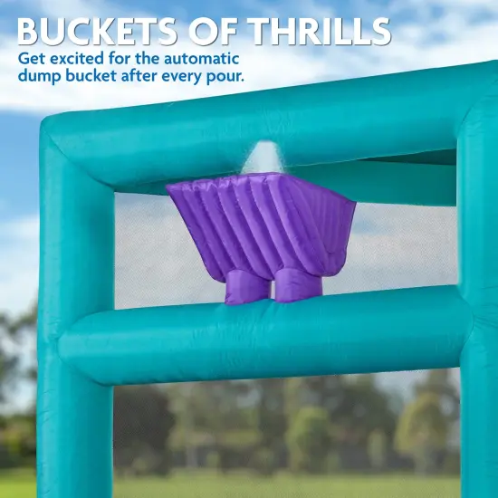 Sunny & Fun Mega Inflatable Kids Backyard Water Slide Park Purple {5}