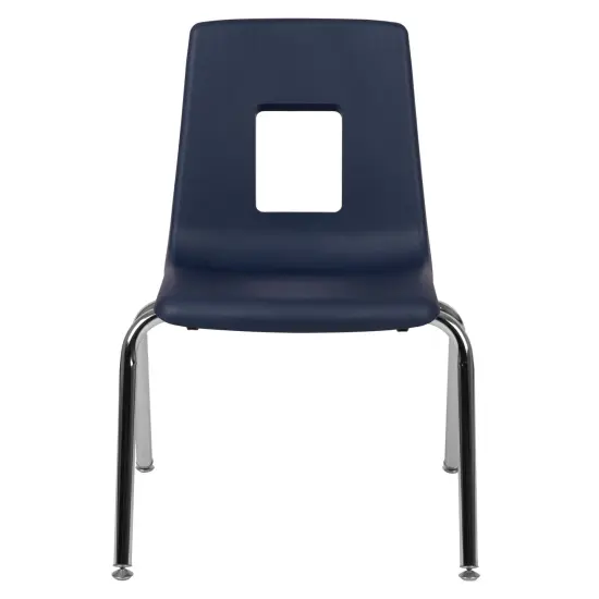 Emma and Oliver 4-pack Student Stack School Chair - 16-inch Black {10}