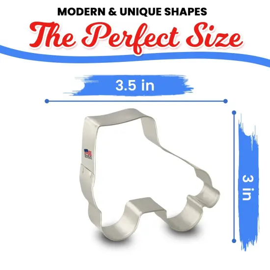 CookieCutter.com Cookie Cutters Roller Skate Cookie Cutter 3.75 in, Tin Plate Steel, Handmade in USA {2}