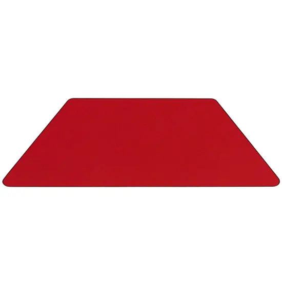Emma and Oliver 29x57 Trapezoid Laminate Adjustable Activity Table Red {3}