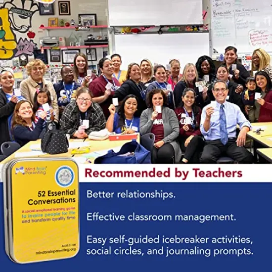 52 Pieces Essential Conversations by Harvard Educator for Home, Therapy, Speech, School Classroom - Conversation Cards for Kids, Family, Teacher & Counselor to Build Growth Mindset & Communication Skills {5}