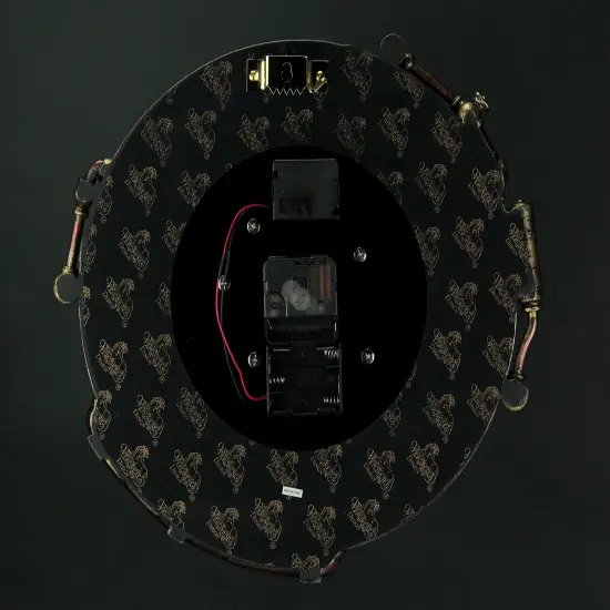 Steampunk Bronze Finish Rivet Plate Wall Clock With Moving Gears {4}