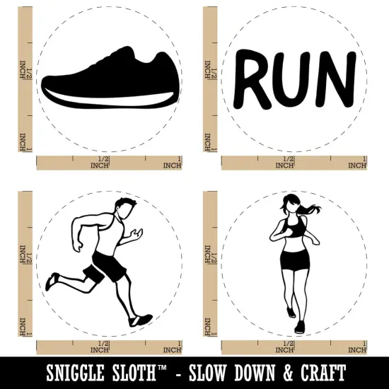 Running Jogging Fitness Run Exercise Rubber Stamp Set for Stamping Crafting Planners {1}