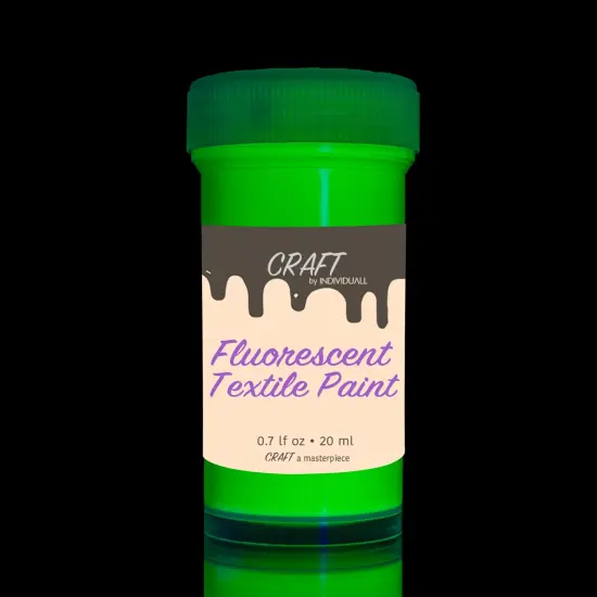 8 Colors Craft Textile & Fabric UV Paint - Fabric Neon Black Light Paints - Fluorescent Clothing Colors &ndash; Vibrant Glowing Paints - 8 x 20 ml / 0.7 fl oz {4}