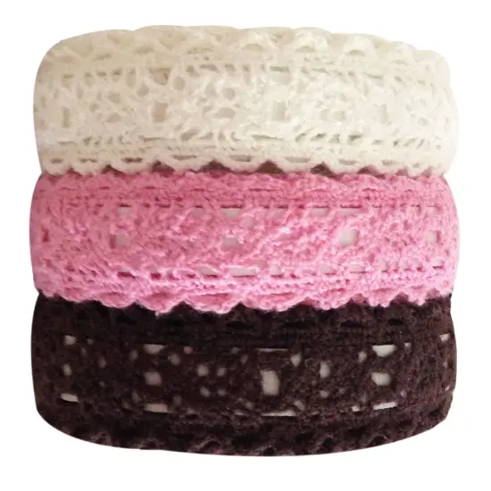 Wrapables Decorative Lace Tape (Set of 3) Pink, Blue, White {4}