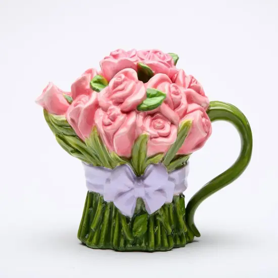 Hand Painted Ceramic Pink Rose Flower Teapot, Gift for Her, Gift for Mom, Tea Party D&eacute;cor, Caf&eacute; D&eacute;cor, Farmhouse Kitchen D&eacute;cor {3}