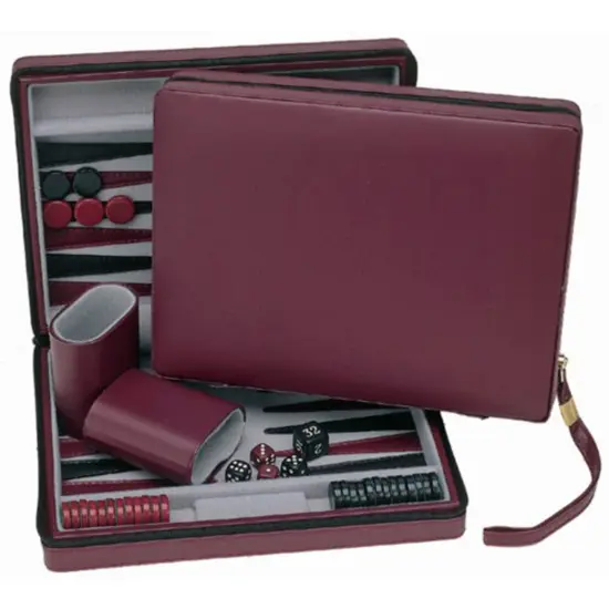 WE Games Magnetic Backgammon Set with Leatherette Case and Carrying Strap - Travel Size {8}