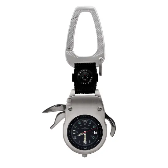 Gold Layered Silver Walking Liberty Half Dollar Coin Multi-Tool Pocket Watch Compass {2}