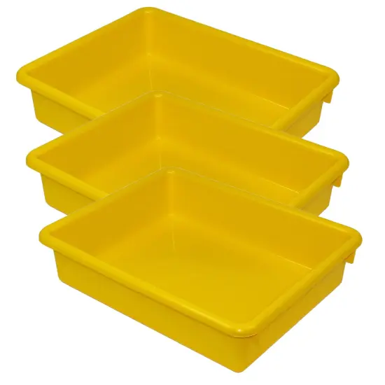 Stowaway&reg; 3" Letter Tray no Lid, Yellow, Pack of 3 {1}
