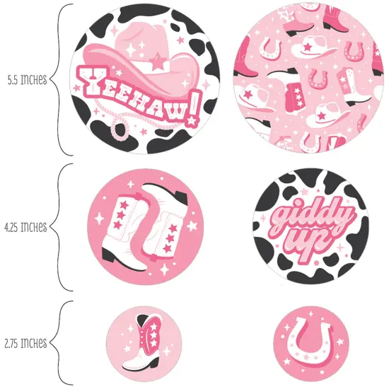 Big Dot of Happiness Rodeo Cowgirl - Pink Western Party Giant Circle Confetti - Party Decorations - Large Confetti 27 Count {3}