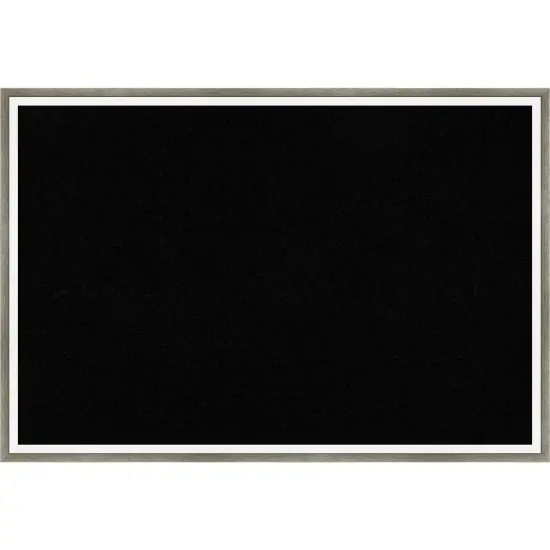 Lucie Wood Framed Corkboard, Black Cork Lucie Silver White {1}