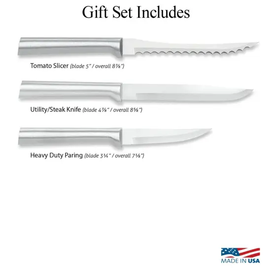 Rada Kitchen Knives Boxed Set, 3 Piece Cook&rsquo;s Choice Gift Set, Heavy Duty Paring Knife, Utility/Steak Knife, and Tomato Slicer {3}