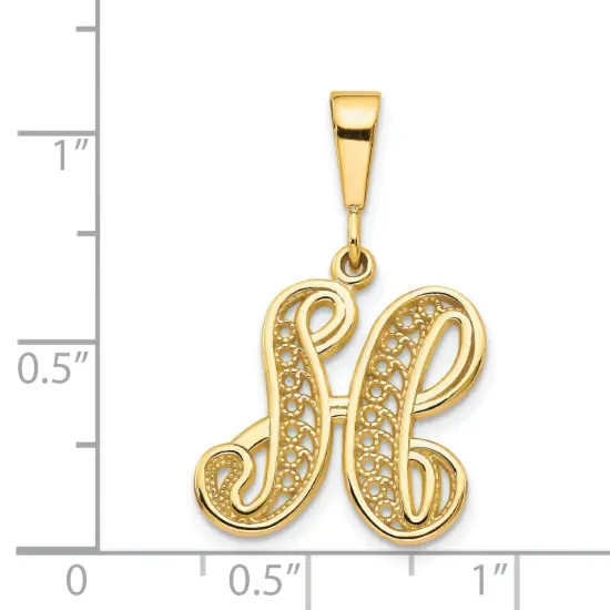 14K Gold Initial H Charm Jewelry FindingKing 28mm x 14mm {2}