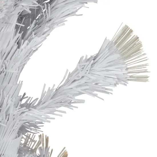 Northlight 3' Pre-Lit White Fiber Optic Artificial Christmas Tree, Warm White Lights Gold {4}