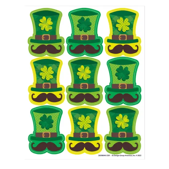 St. Pat's Hats Giant Stickers, 36 Per Pack, 12 Packs {1}