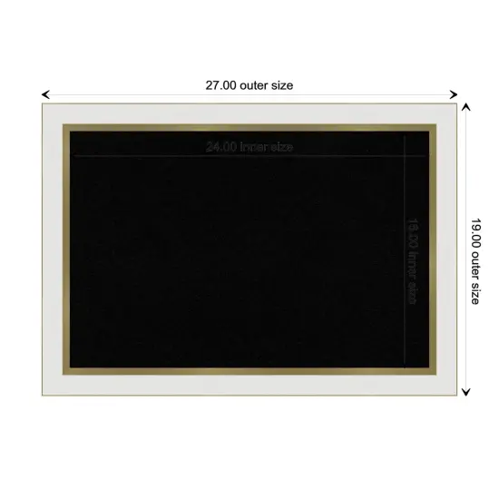 Eva Narrow Framed Corkboard, Black Cork Eva White Gold {3}