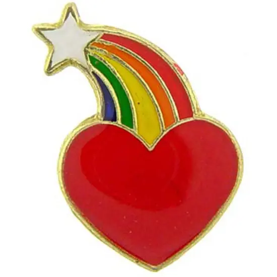 Red Rainbow Heart Pin 1" {1}