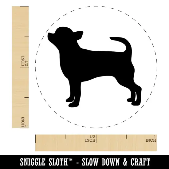 Smooth Coat Chihuahua Apple Head Dog Solid Self-Inking Rubber Stamp for Stamping Crafting Planners Lime Green {1}