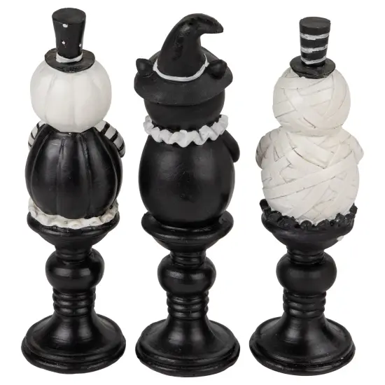 Northlight Pumpkin, Cat and Ghost Halloween Candlestick Decorations - 8.25" - Set of 3 Black {5}