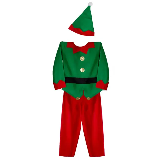 Northlight Elf Boy's Costume With a Christmas Santa Hat - 6-8 Years Green {5}