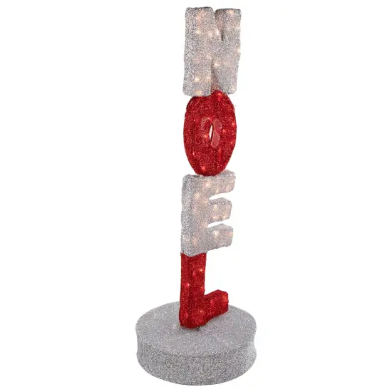 Northlight 39" Lighted Red and Silver Noel Outdoor Christmas Sign Decoration {5}