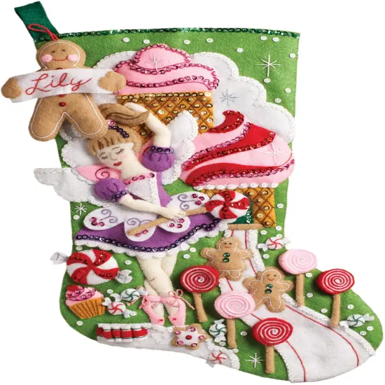Bucilla Felt Stocking Applique Kit 18" Long-Sugarland Fairy {2}