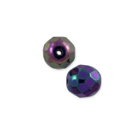 Czech Fire Polished Rounds 6mm Purple Iris (Package of 10) {1}