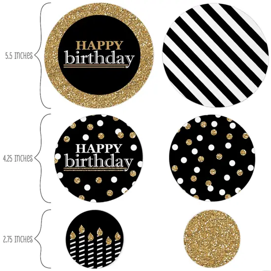 Big Dot of Happiness Adult Happy Birthday - Gold - Birthday Party Giant Circle Confetti - Party Decorations - Large Confetti 27 Count {3}