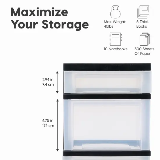 IRIS USA Plastic Rolling Storage Cart with Drawers {6}