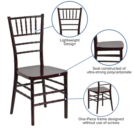 Emma and Oliver Wedding & Event Resin Stacking Chiavari Dining Chair Mahogany {2}