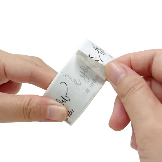 Wrapables 3" x 1" Small Business Thank You Stickers Roll, Sealing Stickers and Labels for Boxes, Envelopes, Bags, Packages Peach (120 stickers) {3}