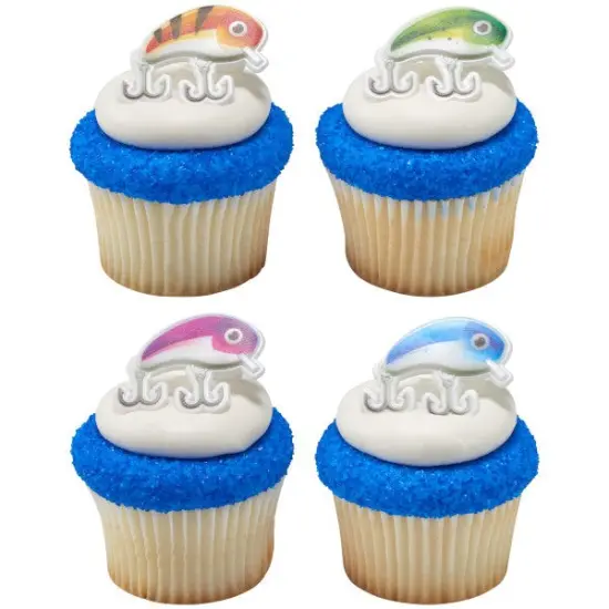 Fishing Lure Assortment Cupcake Rings, 12ct {3}