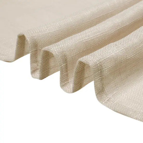 120" Round Faux Burlap Tablecloth Beige {2}