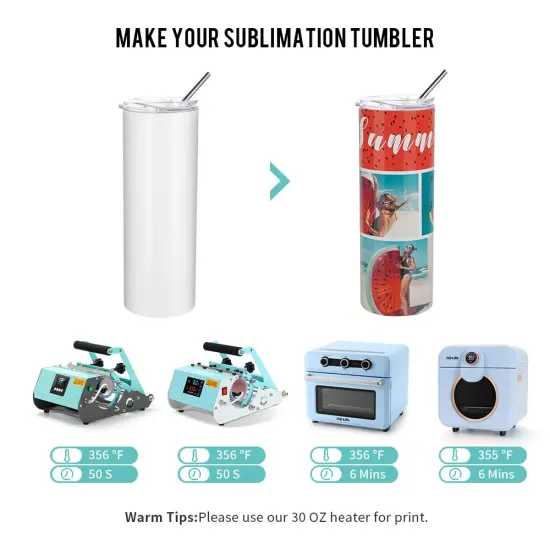 4 Pieces Life Sublimation Blanks Skinny Tumbler White 20 OZ Straight Stainless Steel Tumbler with Metal Straw for Mug Tumbler Heat Press Machine Sublimation Printing 4 Pack {3}