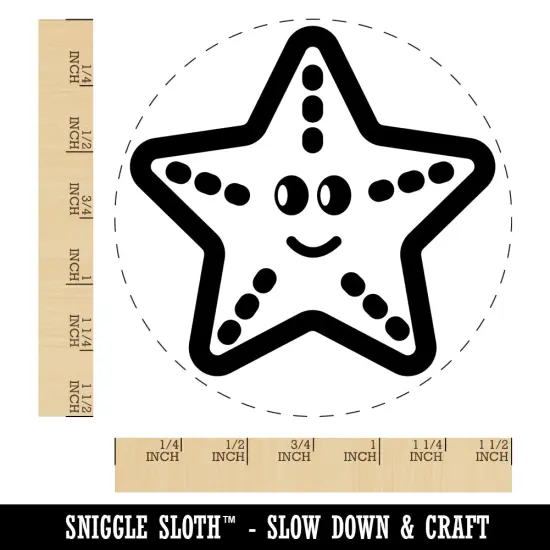 Starfish Doodle Self-Inking Rubber Stamp for Stamping Crafting Planners Red {1}