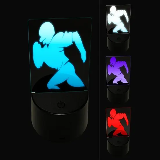 Football Player Running Solid 3D Illusion LED Night Light Sign Nightstand Desk Lamp {1}