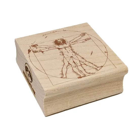 Vitruvian Man Leonardo Da Vinci Square Rubber Stamp for Stamping Crafting {1}