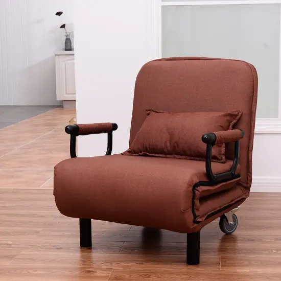 Convertible Folding Leisure Recliner Sofa Bed Brown {2}