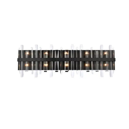 Serena 36 inch crystal bath sconce in black {1}