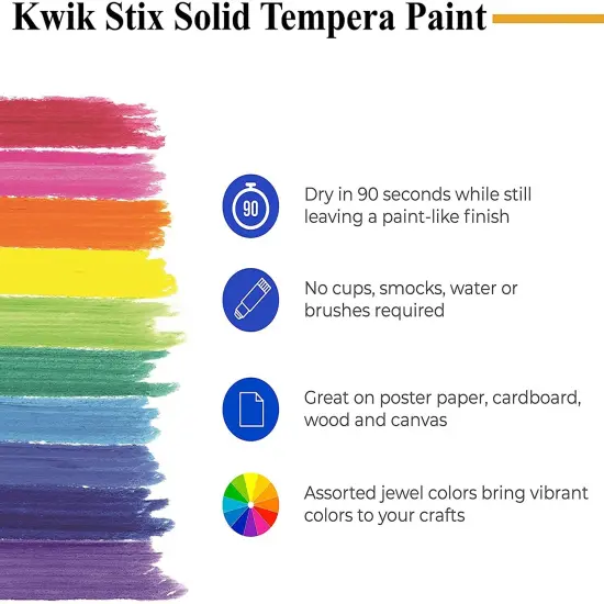 Kwik Stix Solid Tempera Paint Sticks 10/Pkg-Jewel Tone {5}