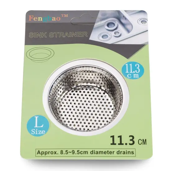 Fengbao 2PCS Kitchen Sink Strainer - Stainless Steel, Large Wide Rim 4.5" Diameter {2}