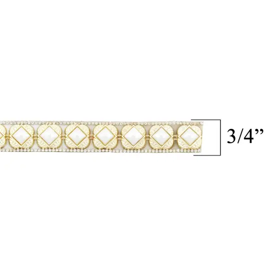 3/4" Carlisha Rhinestone Iron-On, Versatile Trim, 5-Yard Cut, Multi Colors {3}