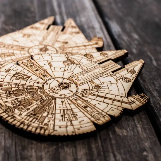 MFalcon Coaster Set of two 4x4in Raw Wood {3}