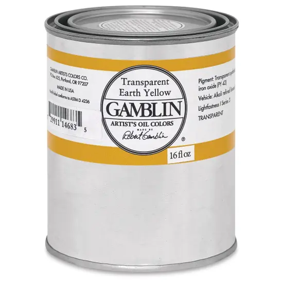 Gamblin Artist's Oil Color - Transparent Earth Yellow, 16 oz Can {2}